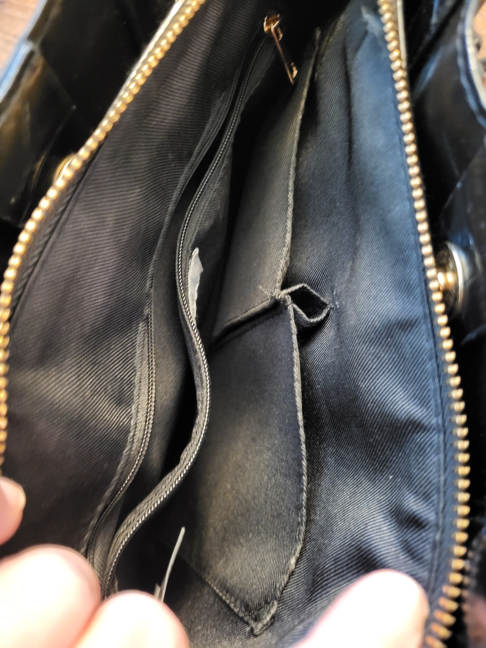 A New Day Black Faux Croc-Embossed Satchel Handbag with Gold Hardware - Picture 9 of 11